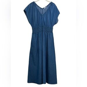 GAP Chambray V-Neck A-Line Maxi Dress Size Medium